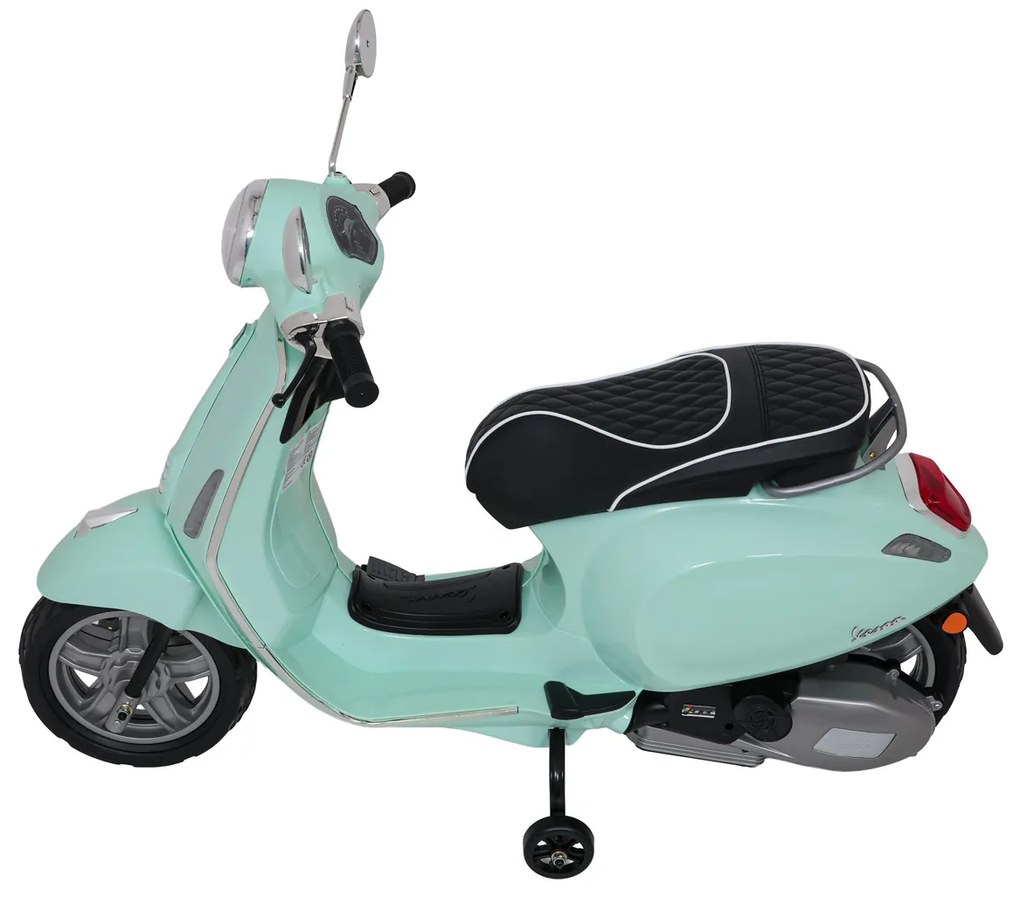Vespa eletrica para crianças 12V ROMA, Rodas Espuma EVA, assento couro ecológico Verde