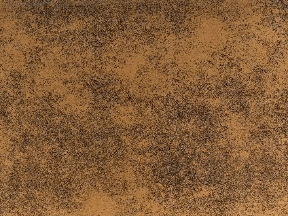 Cama de casal em pele sintética castanha 140 x 200 cm FITOU Beliani