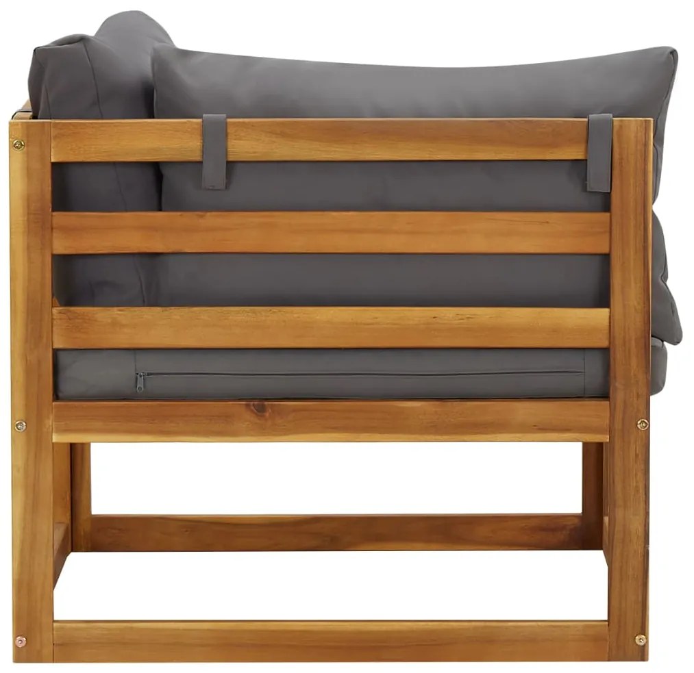 Sofás de canto seccionais c/ almofadões 2 pcs cinzento-escuro
