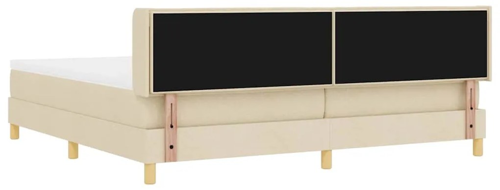 Cama Box com Colchão , Creme, 200 x 200 cm, Têxtil.