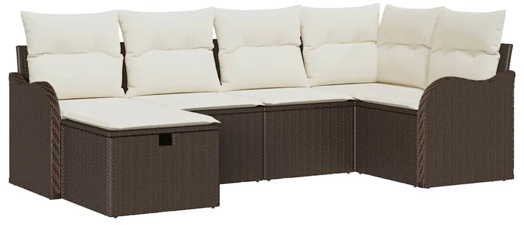 Conjunto de Sofá de Jardim vidaXL de 6 Peças com Almofadas Rattan Poli
