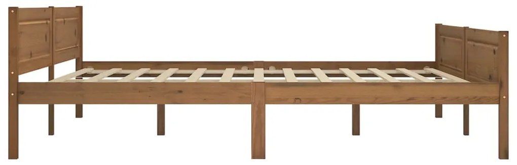 Estrutura de cama 180x200 cm pinho maciço castanho mel