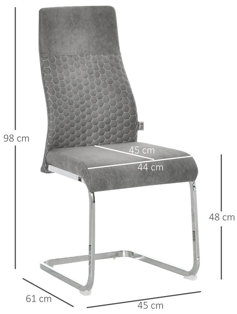 Conjunto de 4 Cadeiras Gusto "Cantelier" Estofadas em Veludo - Design