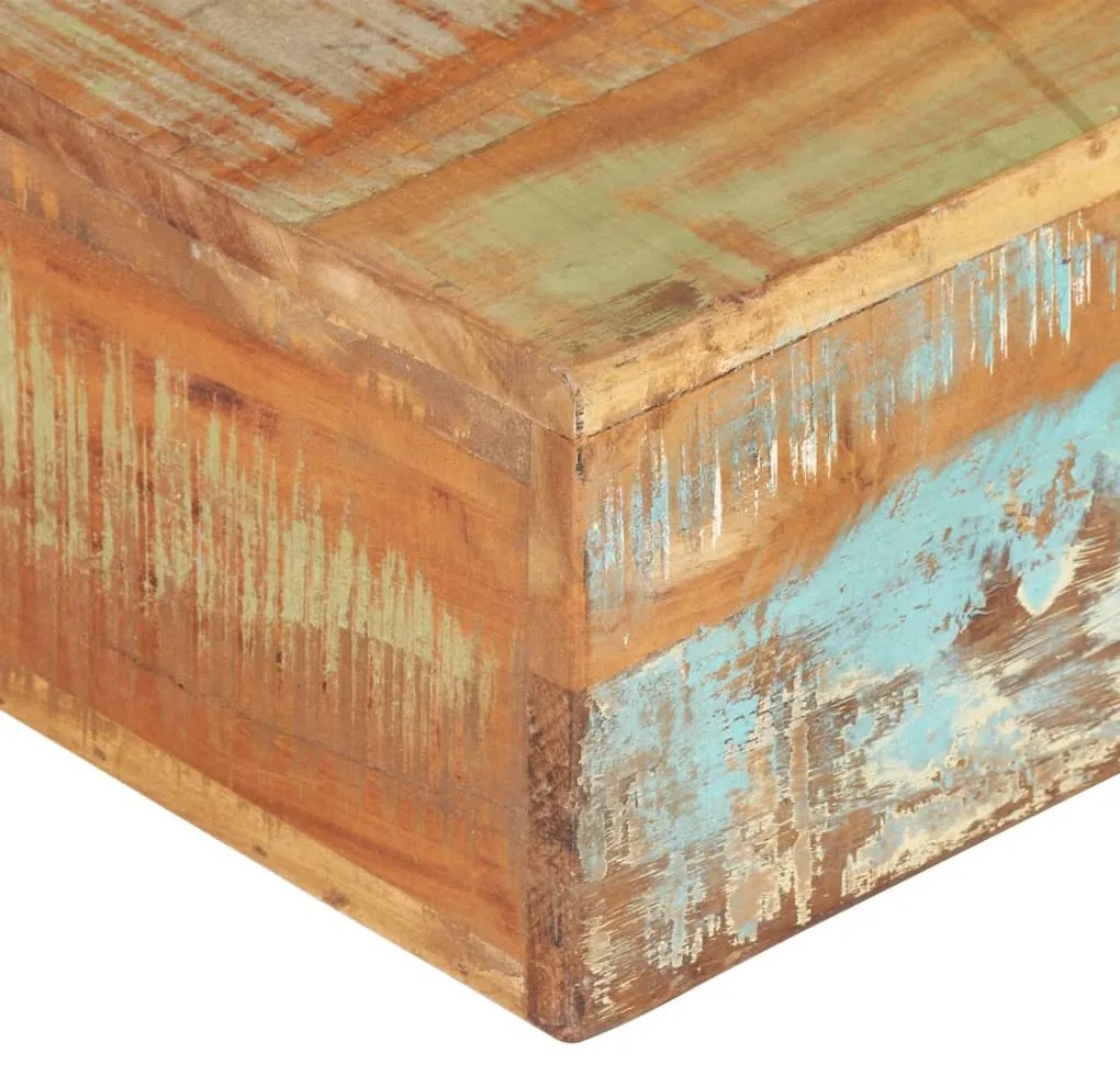 Mesa de centro 80x80x28 cm madeira recuperada maciça