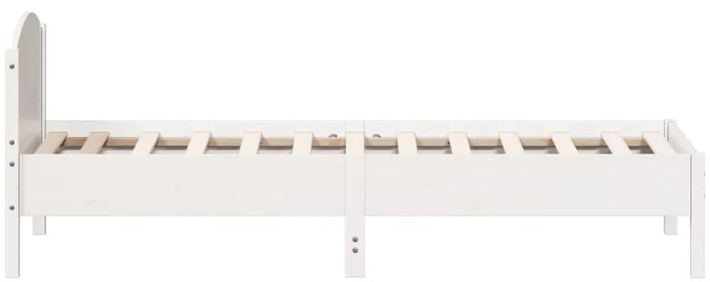 Cama sem colchão 90x200 cm madeira de pinho maciça branco
