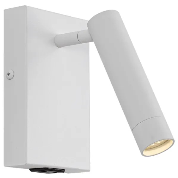 Candeeiro de Parede Moderno Branco Ajustável com USB-C - Croft