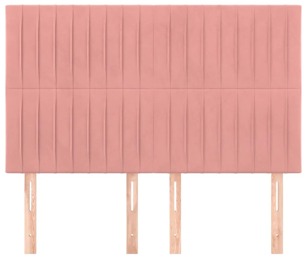 Cabeceira de cama 4 pcs veludo 72x5x78/88 cm rosa
