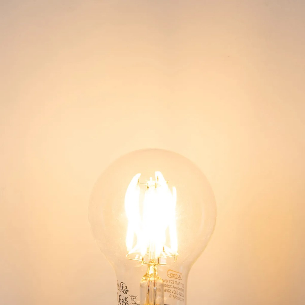 Conjunto de 5 Lâmpadas LED E27 A60 Transparentes 6W 630 lm 2200K