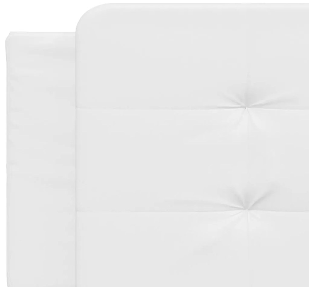 Estrutura cama c/ cabeceira 160x200 cm couro artificial branco