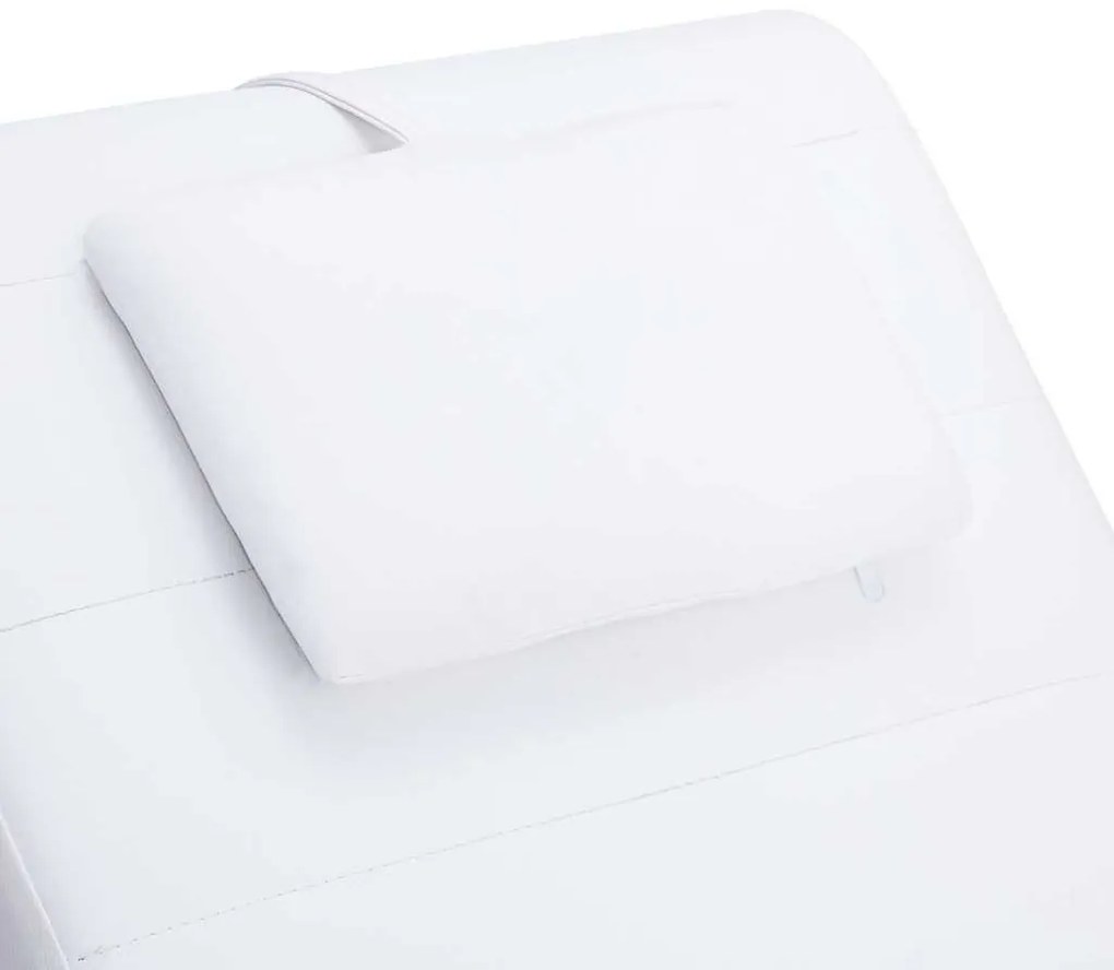 Chaise longue de massagem c/ almofada couro artificial branco