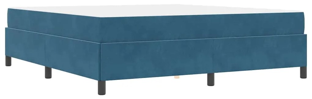 Estrutura da Cama Azul Escuro e Branco 180 x 200 cm Veludo