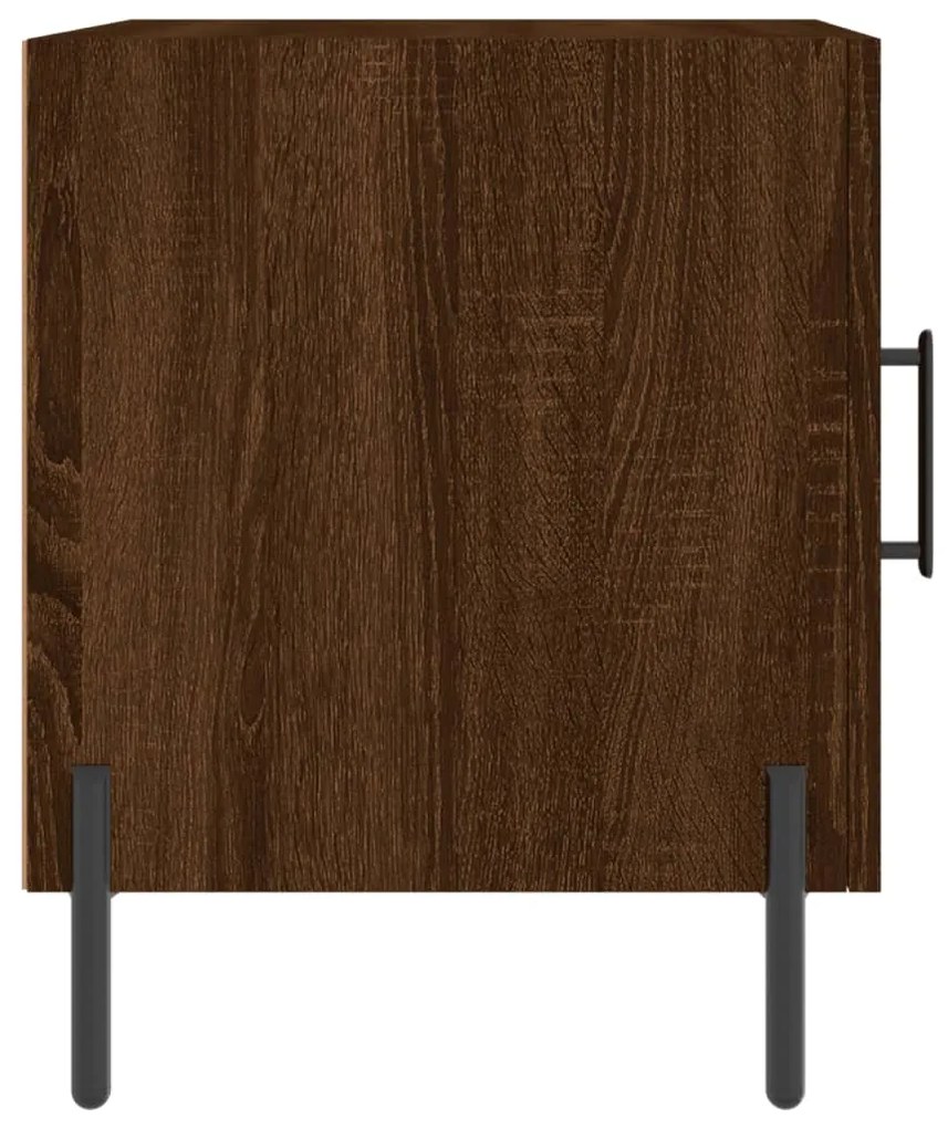 Mesa cabeceira 2pcs 40x40x50cm deriv. madeira carvalho castanho
