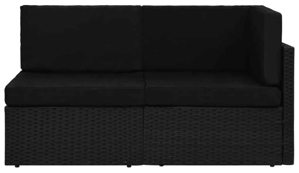 Sofá seccional de 2 lugares vime PE preto