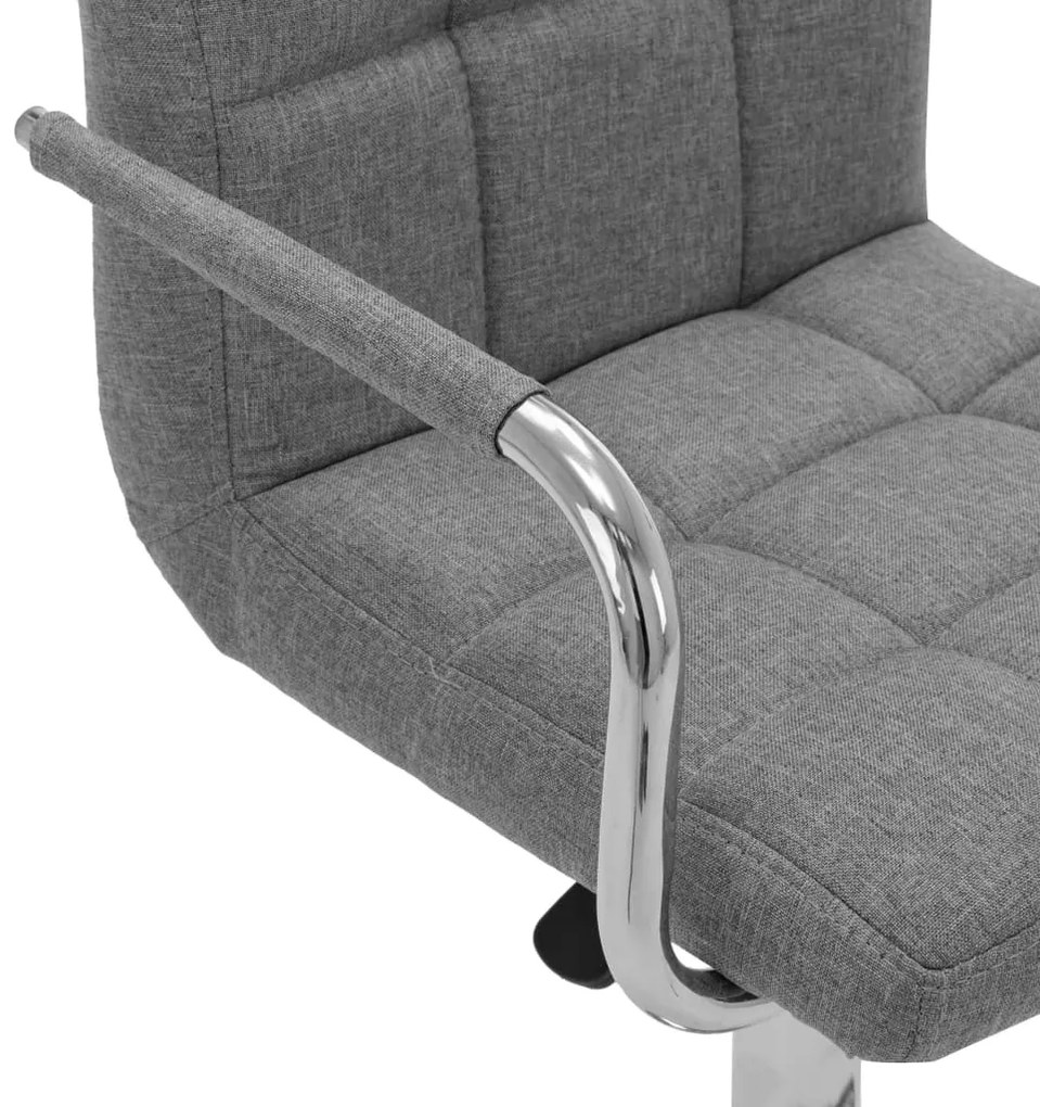 Cadeiras de bar 2 pcs tecido cinzento-claro