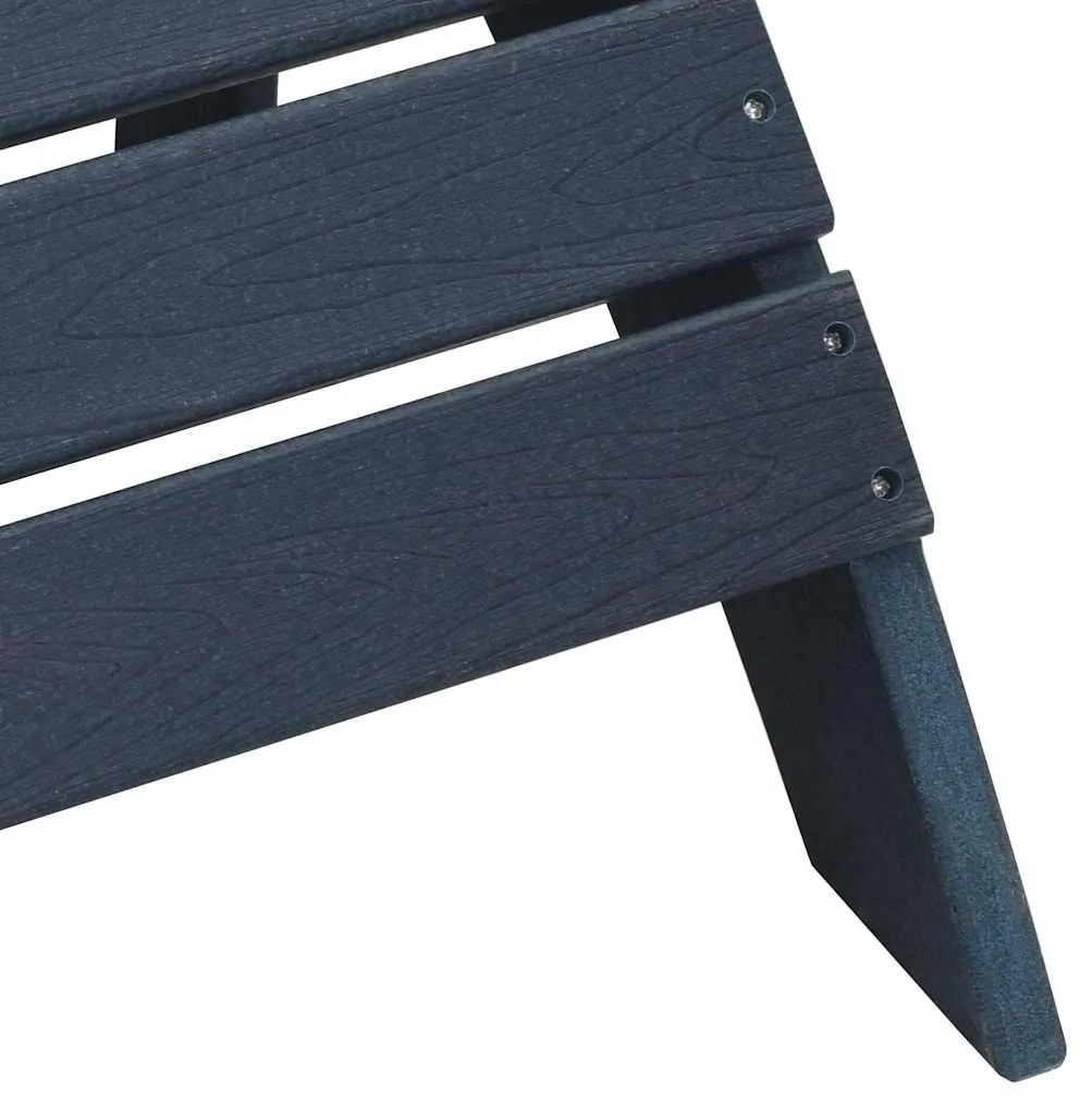 Cadeiras Adirondack vidaXL com Apoios de Pés 2 pcs Azul-marinho HDPE