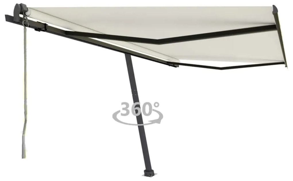 vidaXL Toldo automático independente 450x350 cm cor creme