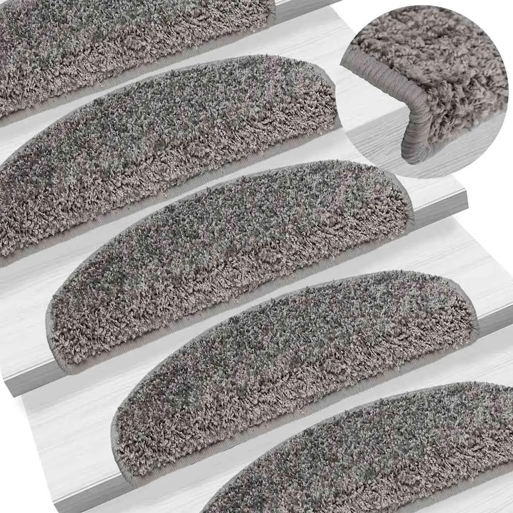 Tapetes de escadas 30 pcs 65x21x4 cm cinzento