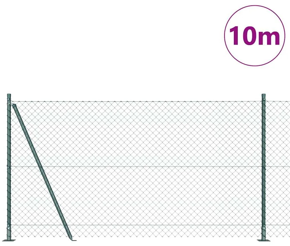 Conjunto de Postes de Cerca Prateado 10 x 1.2 m Aço Galvanizado