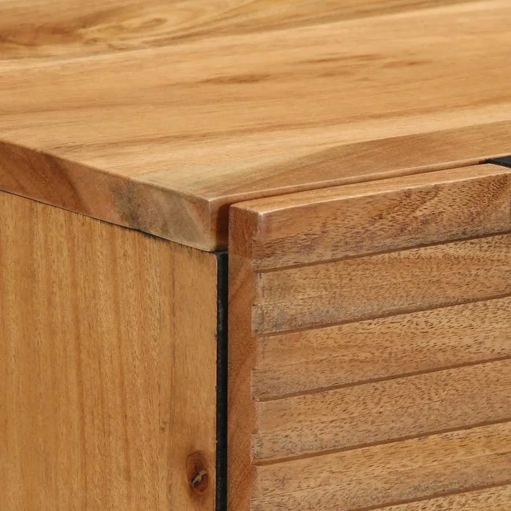 Armários de Lado em 3 Peças Castanho 60x33x75 cm Madeira Sólida de Acá