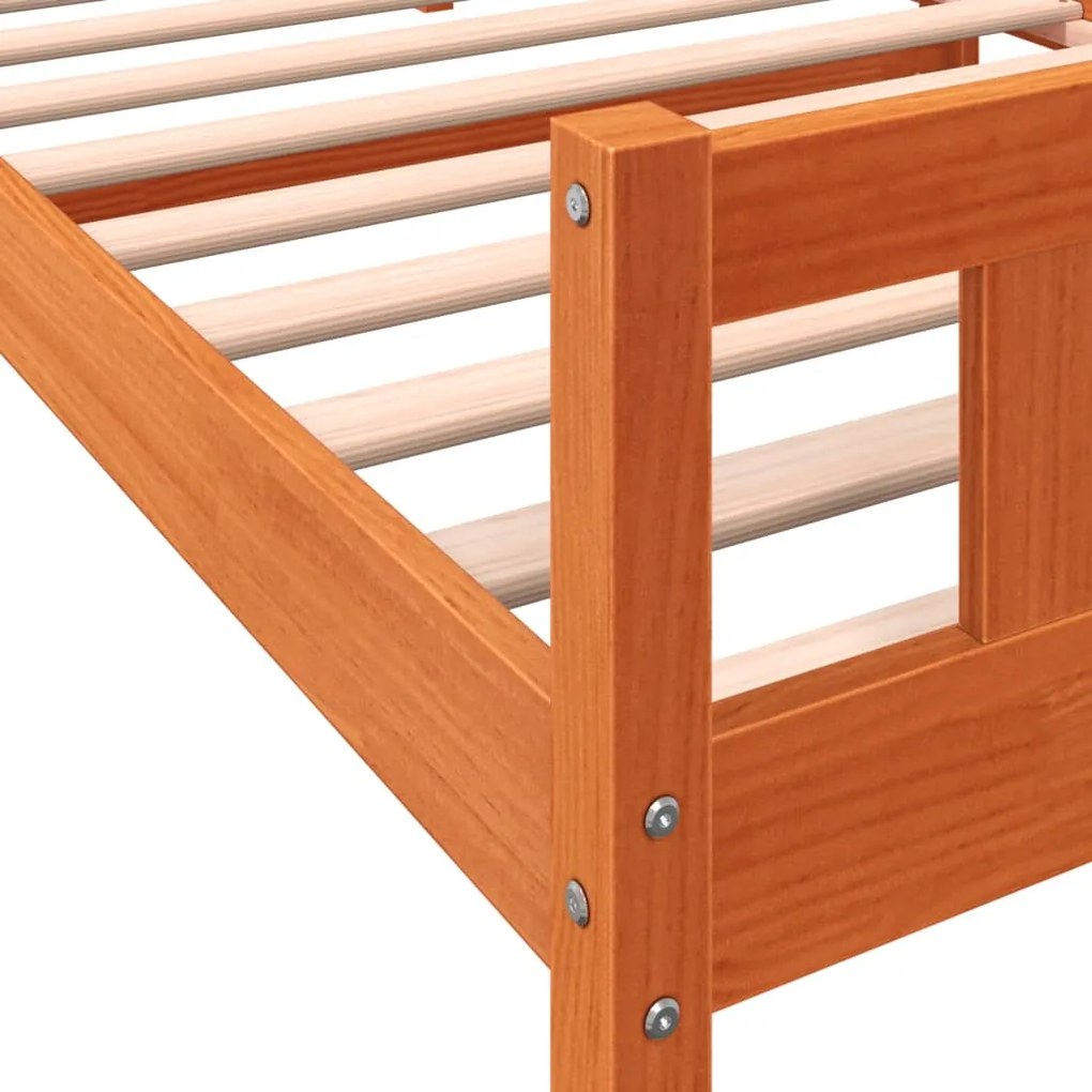Cama sem colchão 90x190 cm madeira de pinho maciça castanho-mel