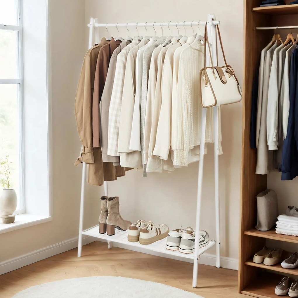 Cabide guarda roupa de 33,5 x 92,5 x 153 cm branco
