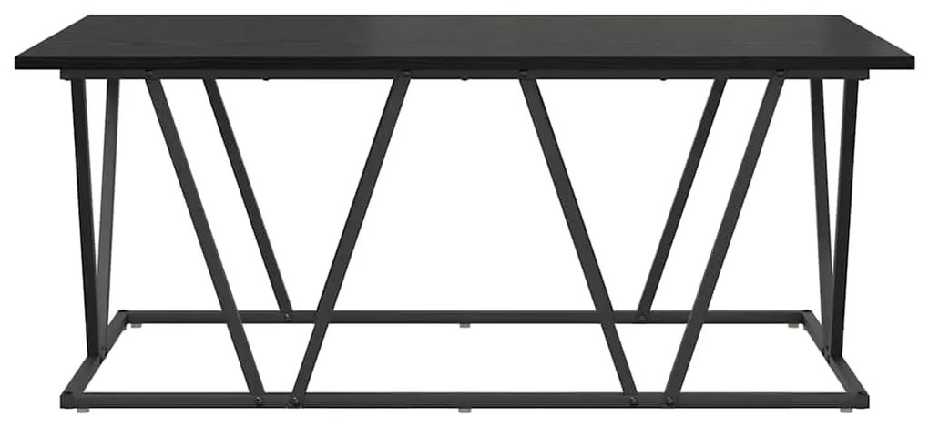 Mesa de Centro vidaXL Preta em Carvalho 100x50x40 cm em Madeira e Meta