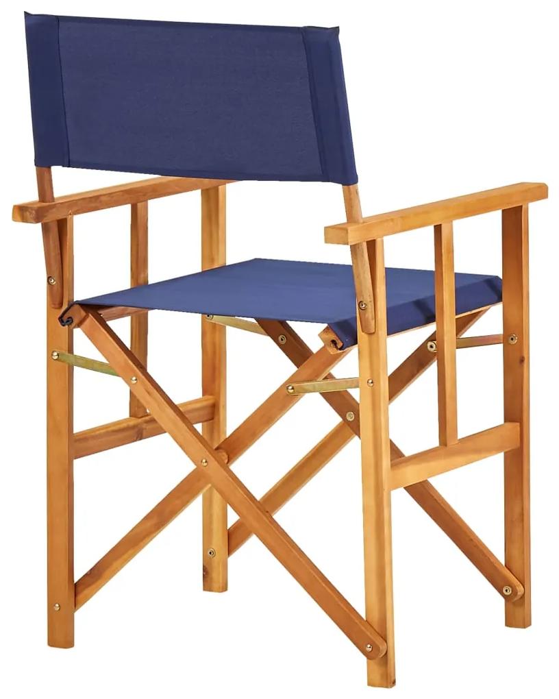 Cadeira de realizador em madeira de acácia maciça azul