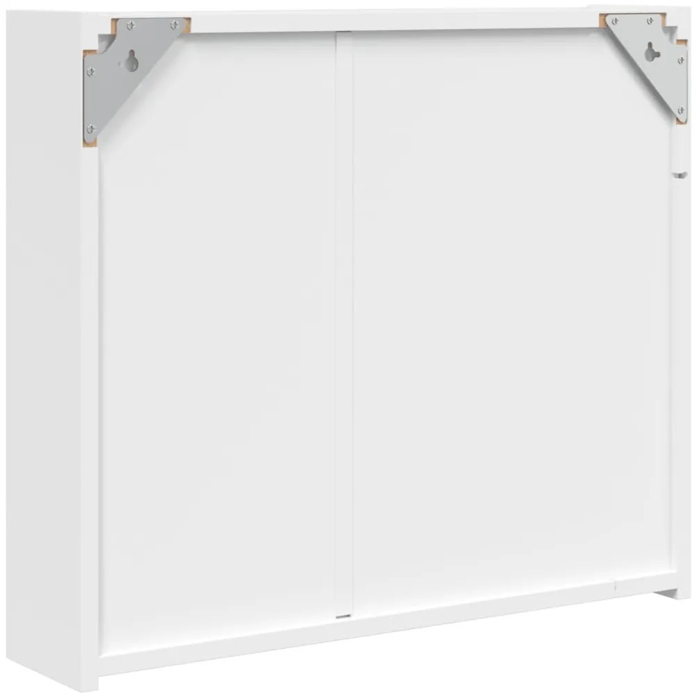Armário espelhado p/ casa de banho c/ LEDs 60x13x52cm branco