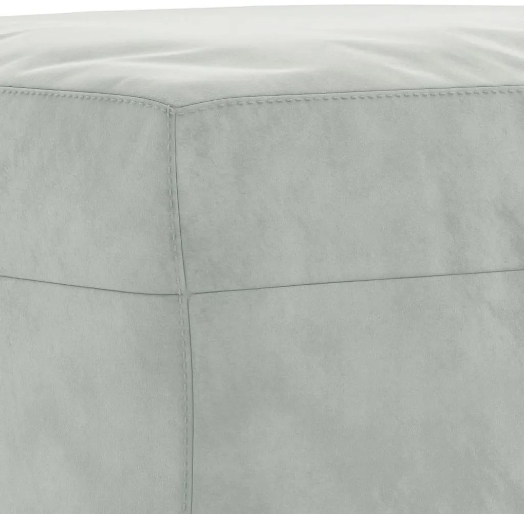 3 pcs conjunto de sofás com almofadões veludo cinzento-claro