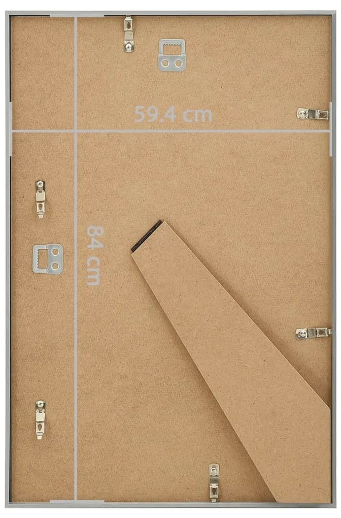 Molduras para parede ou mesa 5 pcs 59,4x84 cm MDF prateado