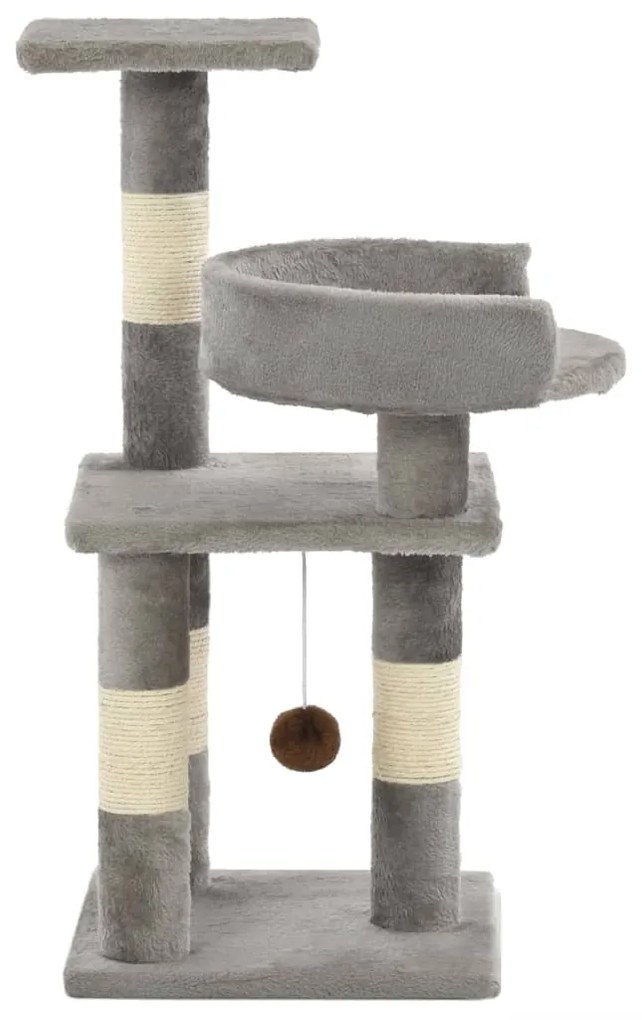 Árvore com postes arranhadores sisal 65 cm cinzento