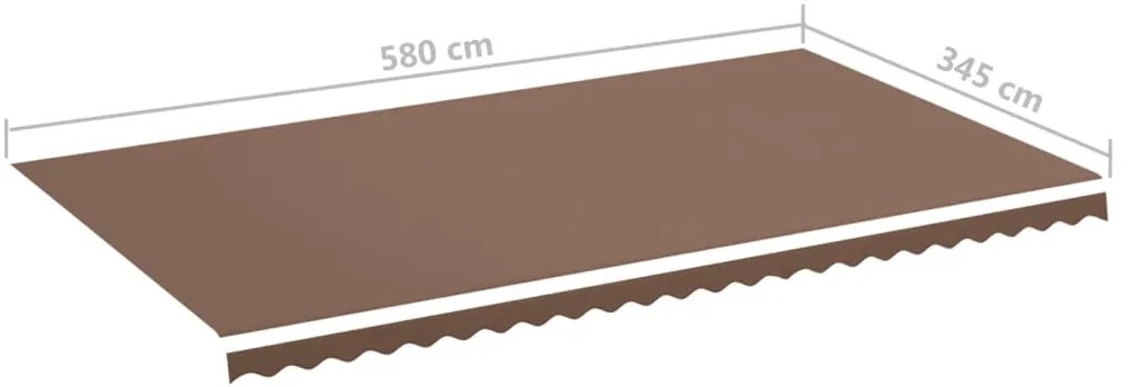 Tecido de substituição para toldo 6x3,5 m castanho