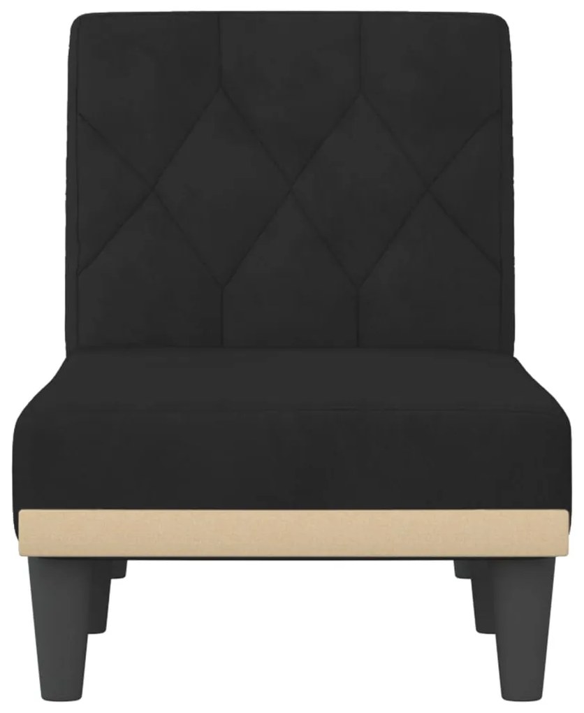 Chaise longue veludo preto