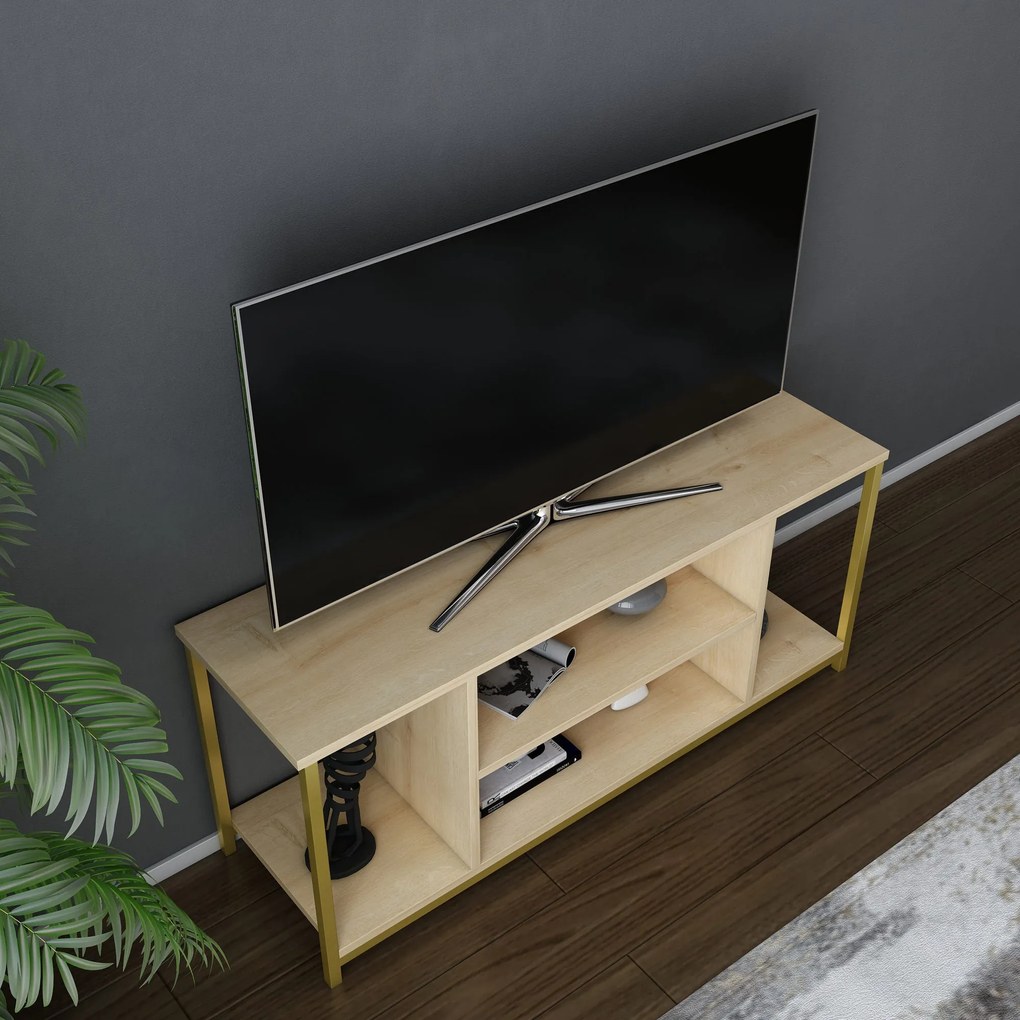 Móvel TV Rinaldo – Carvalho Dourado – 120x35x50,8 cm