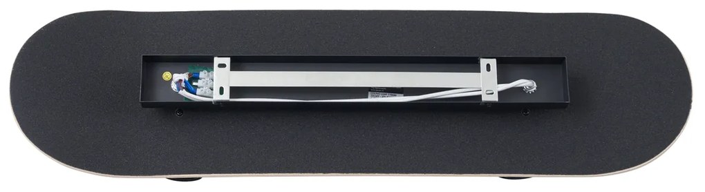 Candeeiro de parede preto com azul 80cm - Skateboard Para crianças