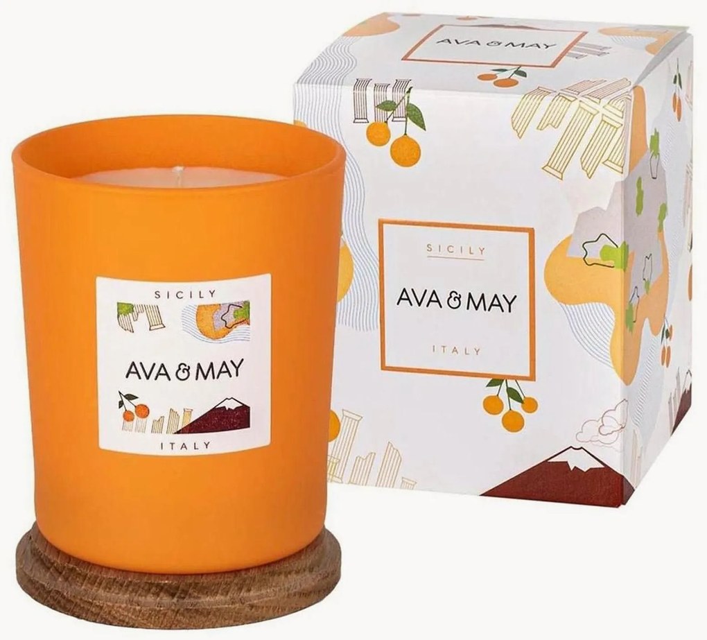 Vela perfumada artesanal Sicily (laranja, mel, magnólia)