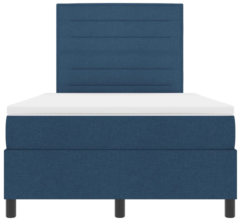 Cama Box Spring com Colchão Azul 120x200 cm Tecido