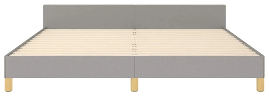 Estrutura de cama sem colchão 160x200 cm tecido cinzento-claro