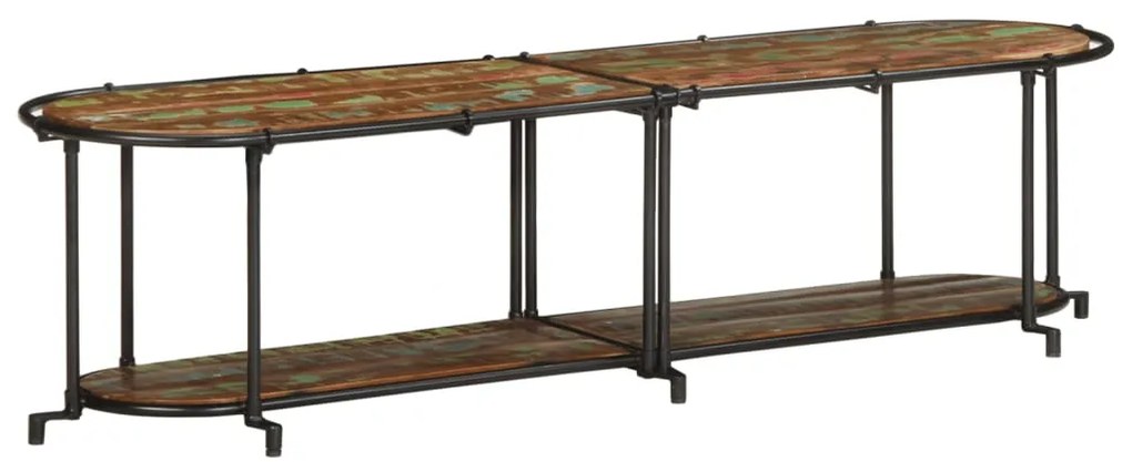 Móvel de TV 160x42x40 cm madeira recuperada maciça