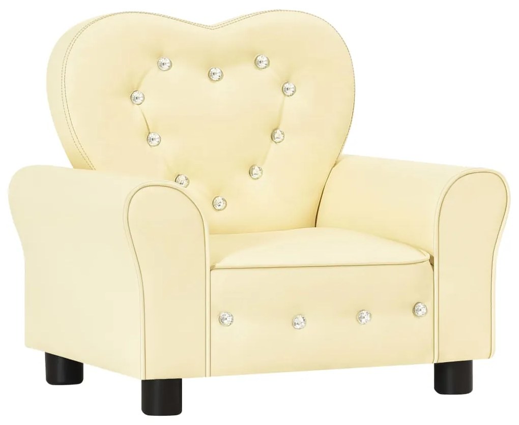 vidaXL Sofá infantil couro artificial branco