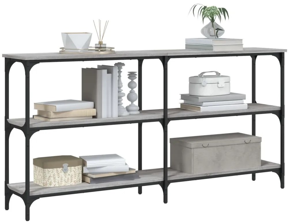 Mesa consola 150x29x75 cm derivados de madeira cinzento sonoma