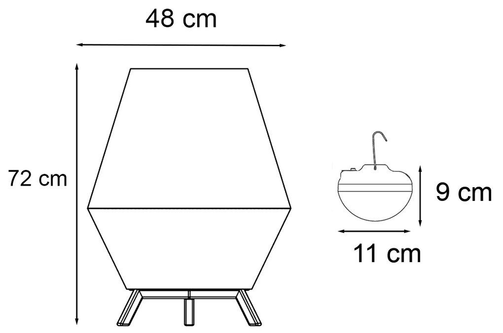 Candeeiro de mesa oriental corda com LED recarregável e regulável - Contra Oriental