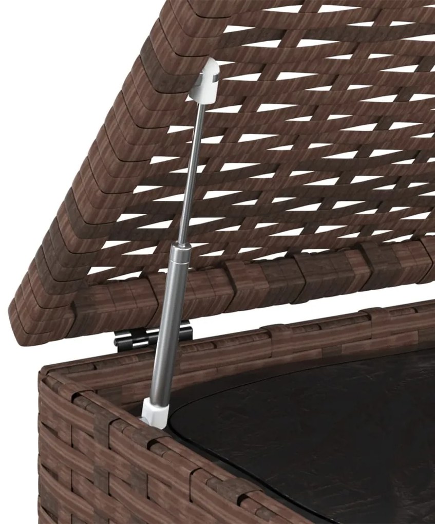 Caixa para almofadões de jardim 100x97,5x104cm vime PE castanho