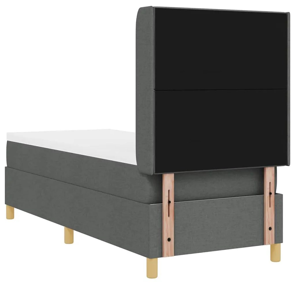 Cama Box com Colchão Cinza Escuro 80x200 cm