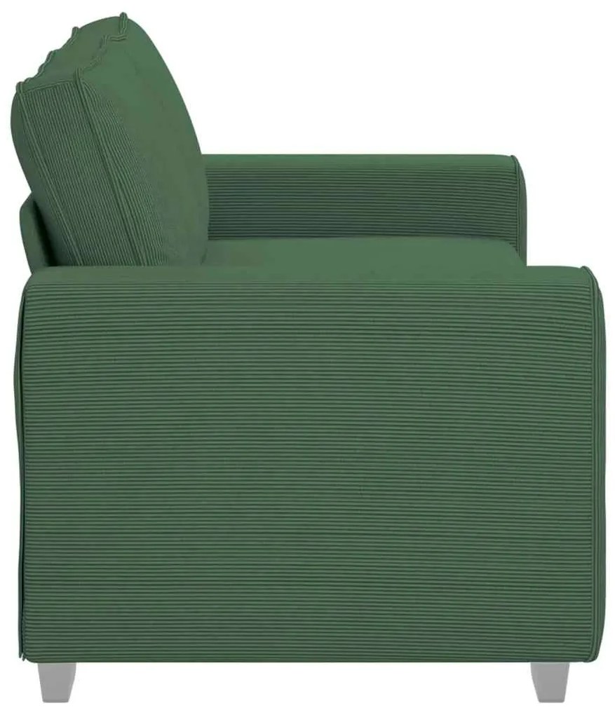 Sofá-luvas 140 cm tecido corduroy verde escuro