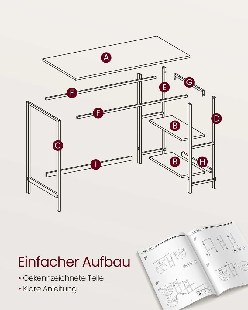 Secretária de escritório 100 x 50 x 76 cm bege natural-branco