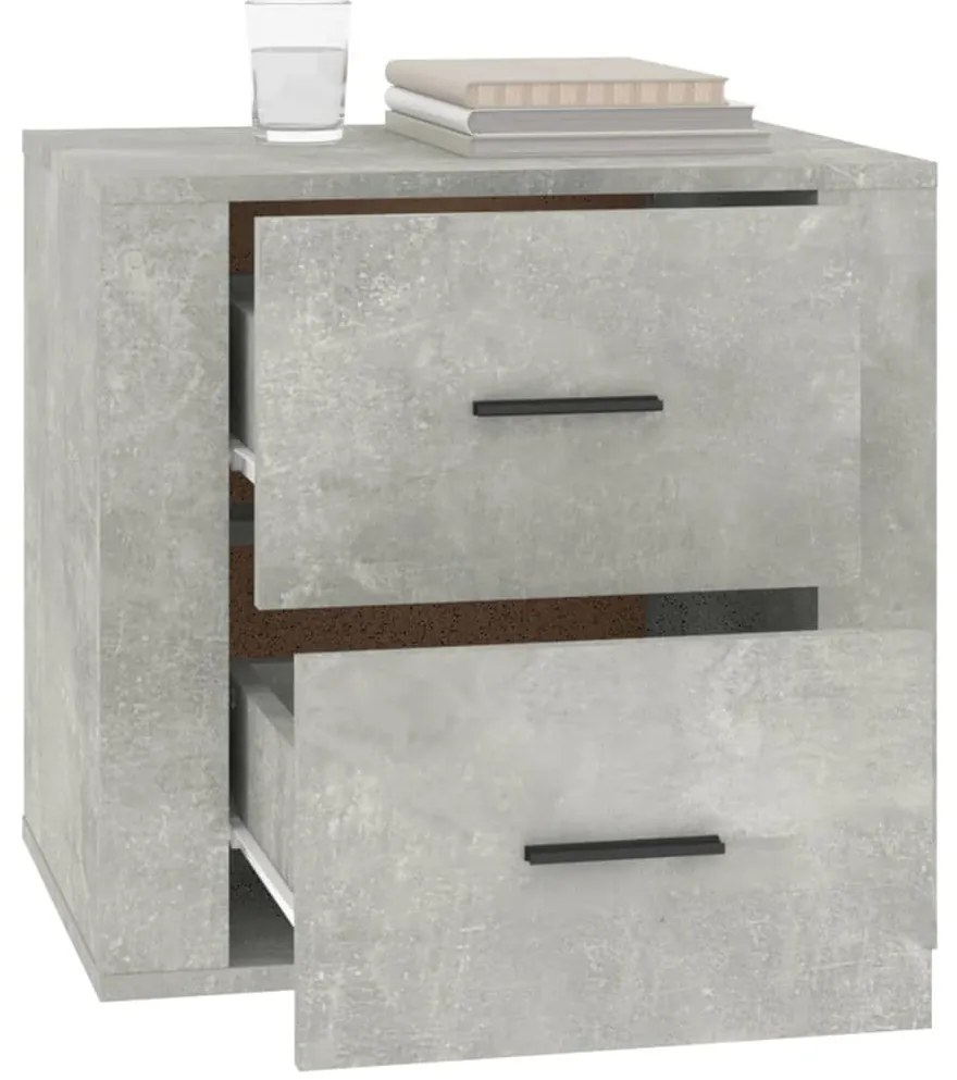 Mesa de cabeceira 50x39x47 cm cinzento cimento