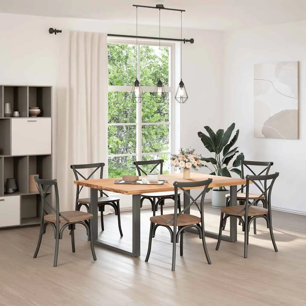 Pés para mesa de jantar em formato de U, 2 peças, antracite, 100x(72-7