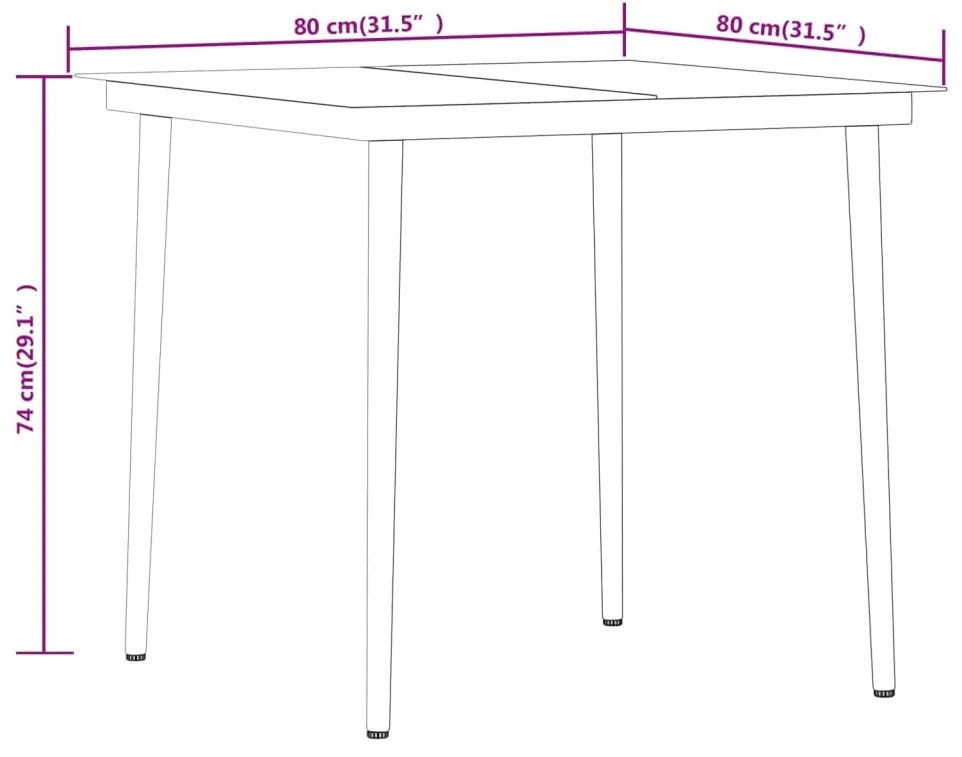 5 pcs conjunto de jantar para jardim com almofadões bege