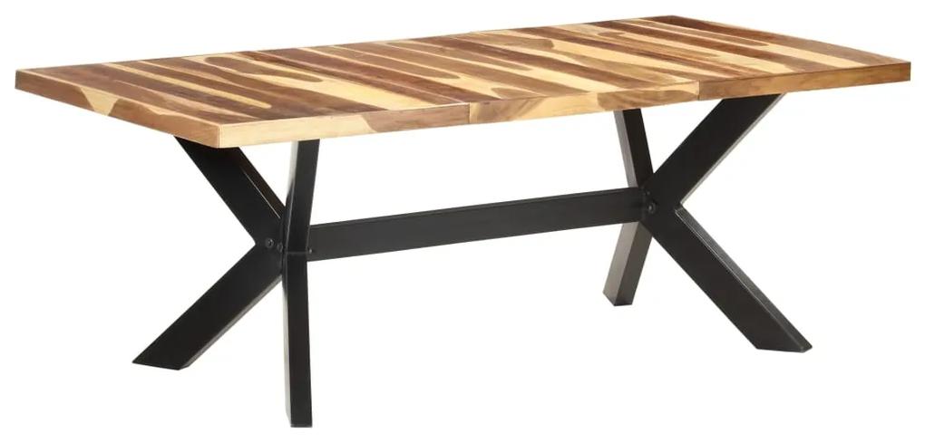 Mesa de jantar 200x100x75cm madeira maciça c/ acabam. sheesham